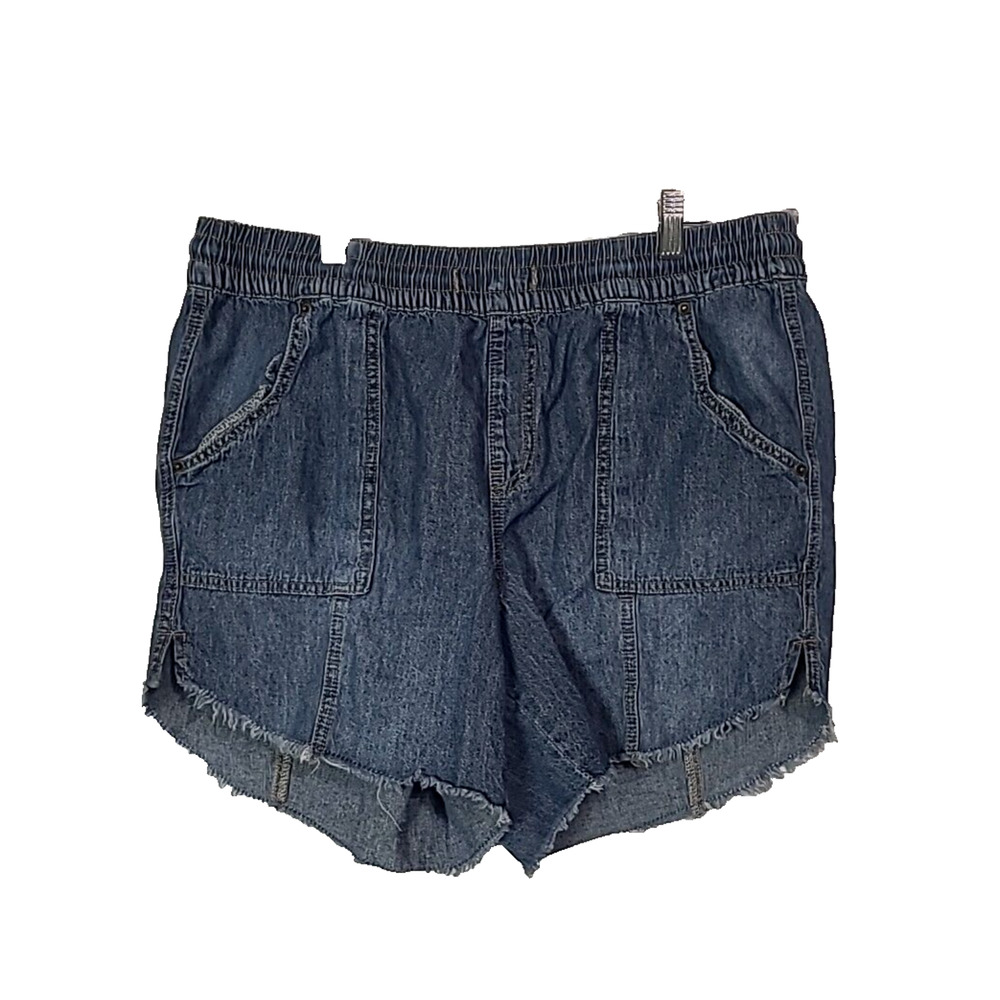 Maurices Blue Denim Cut-Off Raw Hem‎ High Waisted Beach Summer Shorts Size 16W